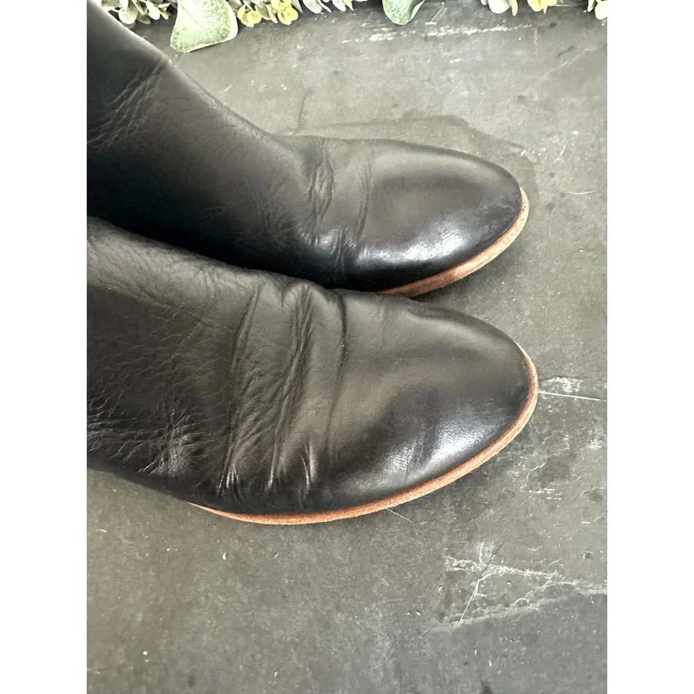 Frye Carson Black Leather Chelsea Ankle Boots 10M Women 3471586